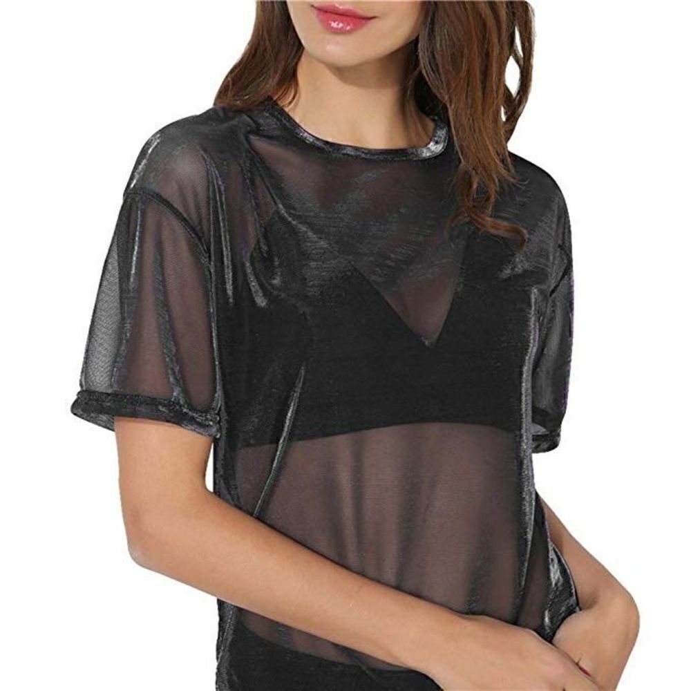 LF Seek The Label Metallic Mesh Shirt